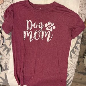 Dog mom maroon burgundy shirt